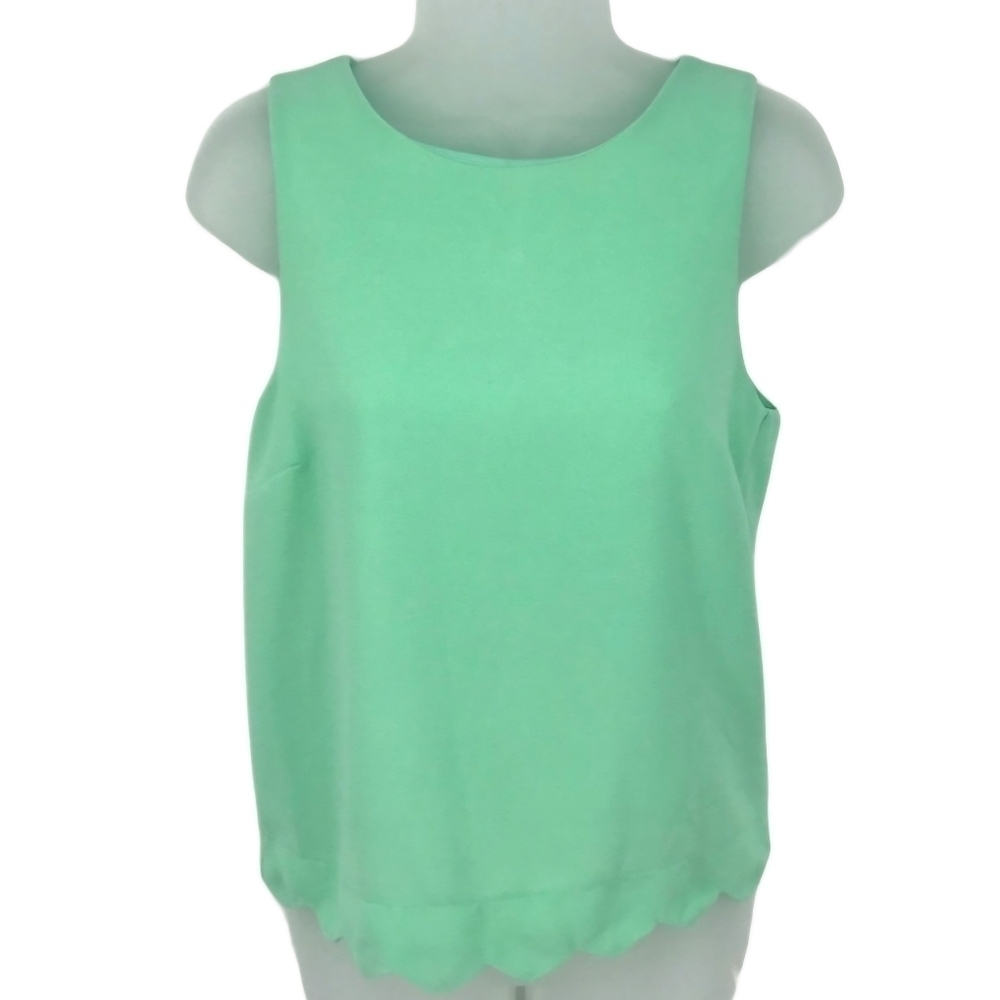 Monteau Mint Green Exposed Zipper Crop ZigZag Hem Size XS